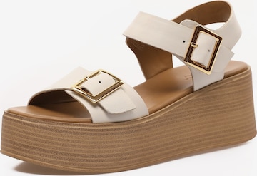 INUOVO Strap Sandals in Beige: front