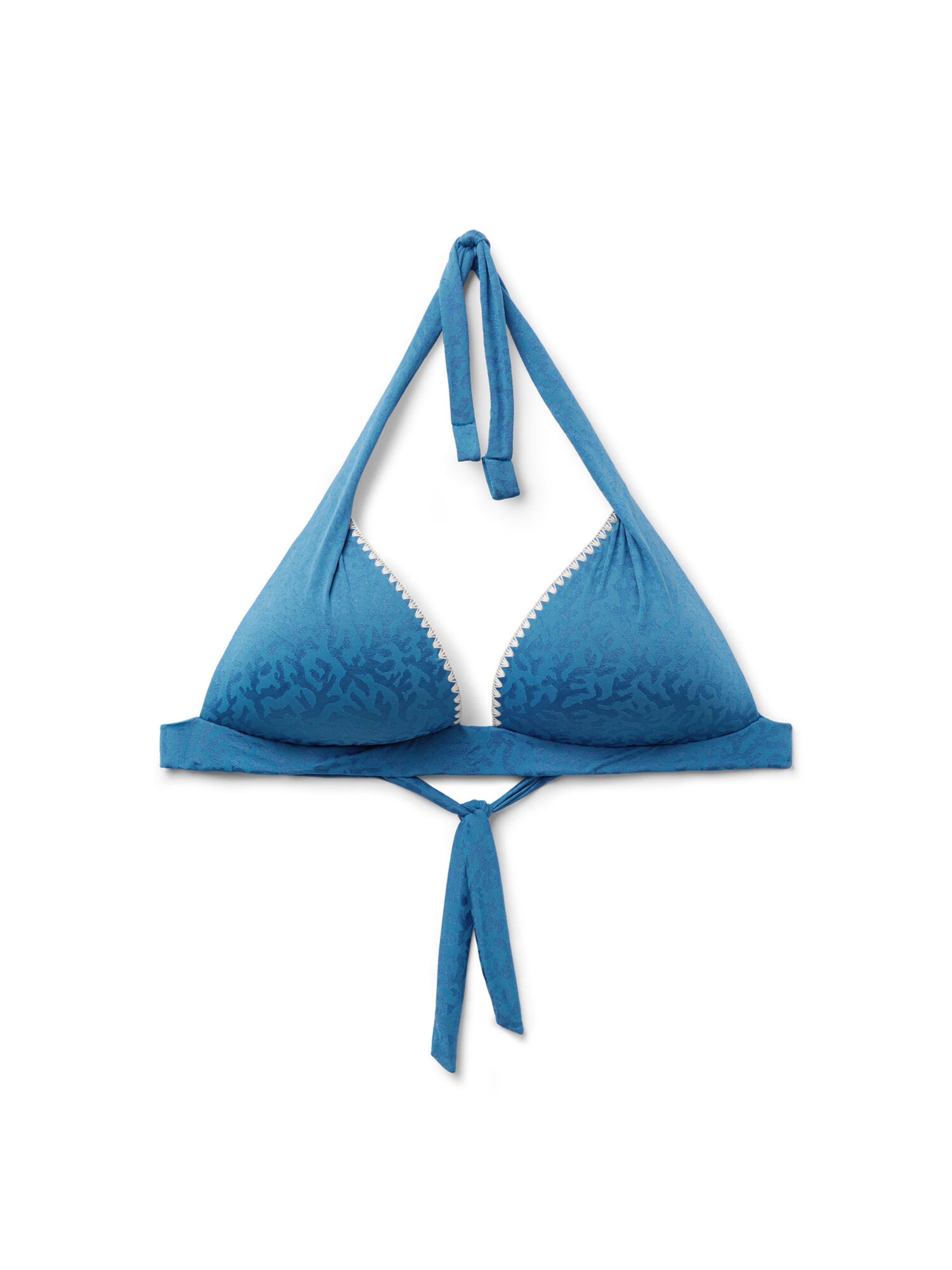 CALZEDONIA Triangle Bikini Top 'Sea Corals' in Blue: front