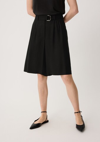 Wide Leg Pantalon à pince COMMA en noir : devant