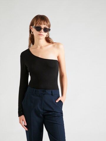 Warehouse Shirt Bodysuit in Black: front