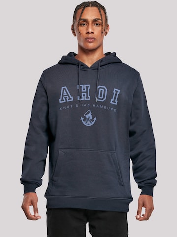 F4NT4STIC Sweatshirt 'Ahoi Knut & Jan Hamburg' in Blue: front