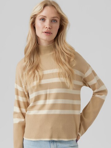 VERO MODA Pullover 'HAPPINESS' in Braun