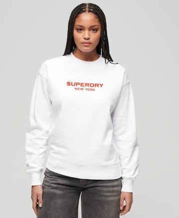 Sweat-shirt 'Sport Luxe' Superdry en blanc : devant