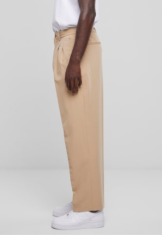 Urban Classics Loose fit Pleat-Front Pants in Beige