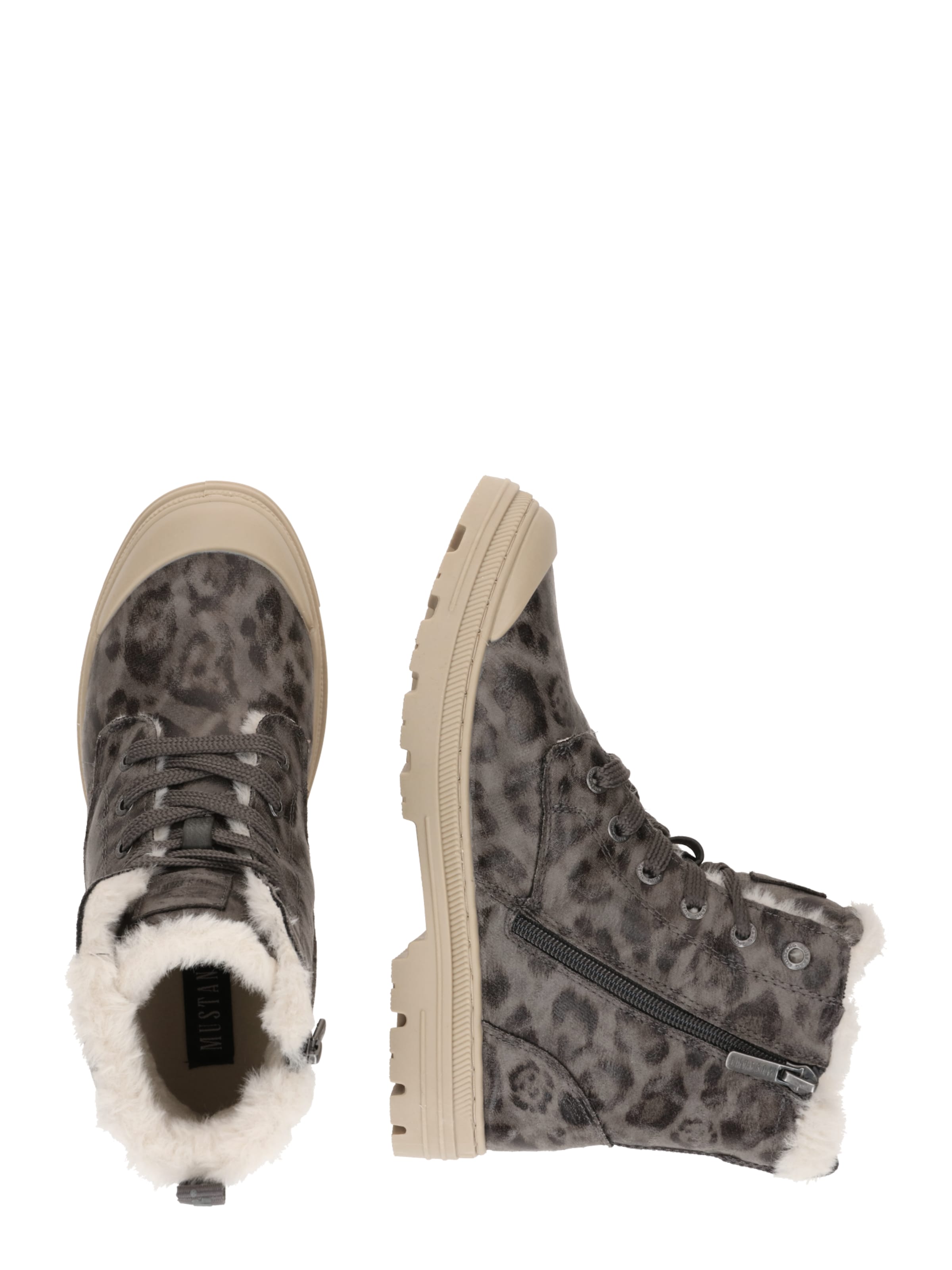 MUSTANG Lace-up bootie in Grey