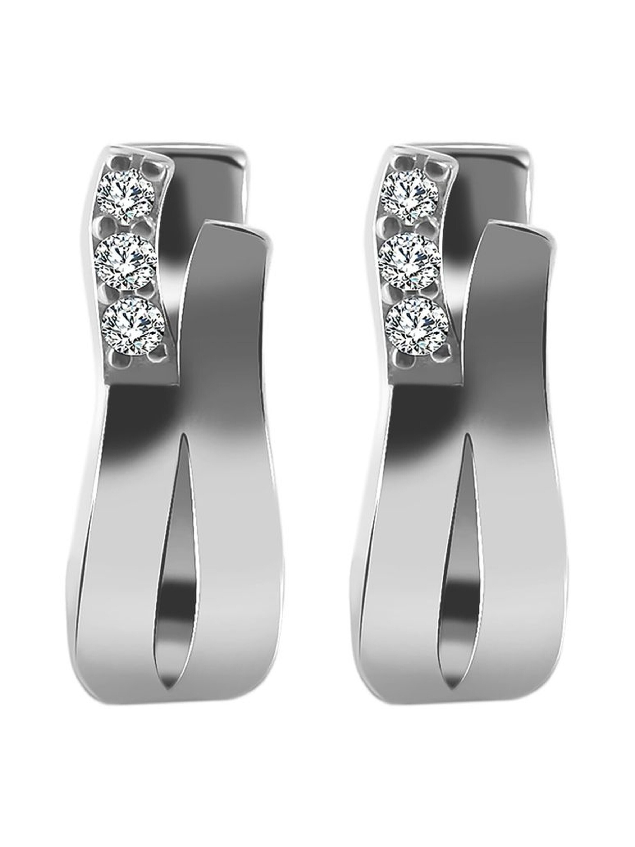 Akzent Earrings '"Benetta" aus 925 Sterlingsilber, rhodiniert, langlebig' in Silver: front