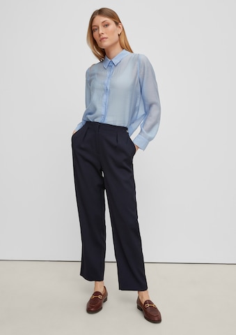 COMMA Loose fit Pleat-Front Pants in Blue