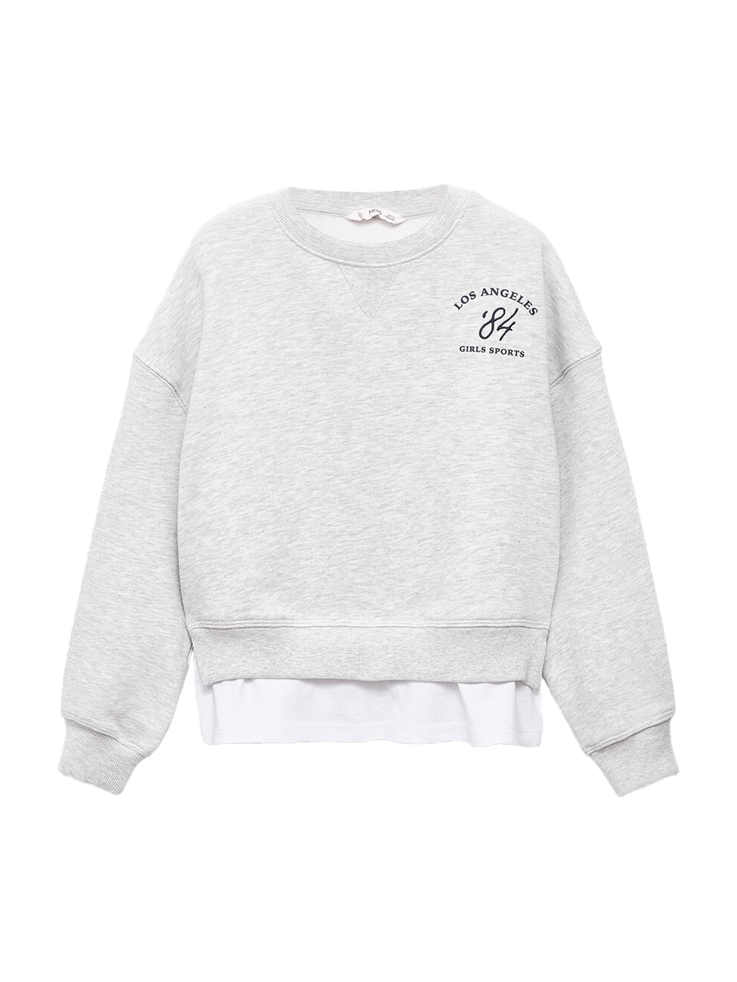 MANGO KIDSSweater majica 'SPORTS' - siva boja: prednji dio