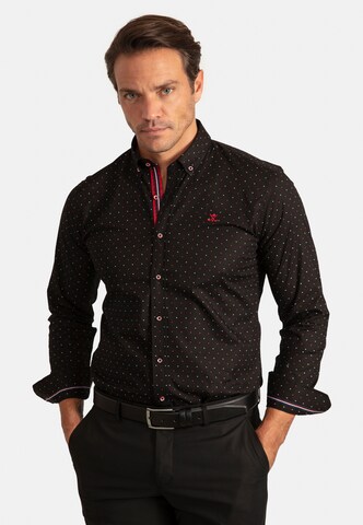 Sir Raymond Tailor Regular Fit Hemd 'Risor' in Schwarz: Vorderseite