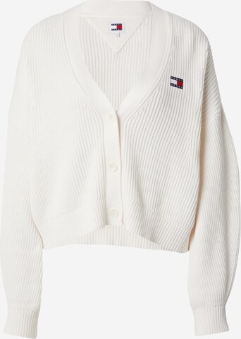 Tommy Jeans - Casaco de malha 'ESSENTIAL' em branco: frente