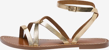 Pull&Bear Strap sandal in Gold