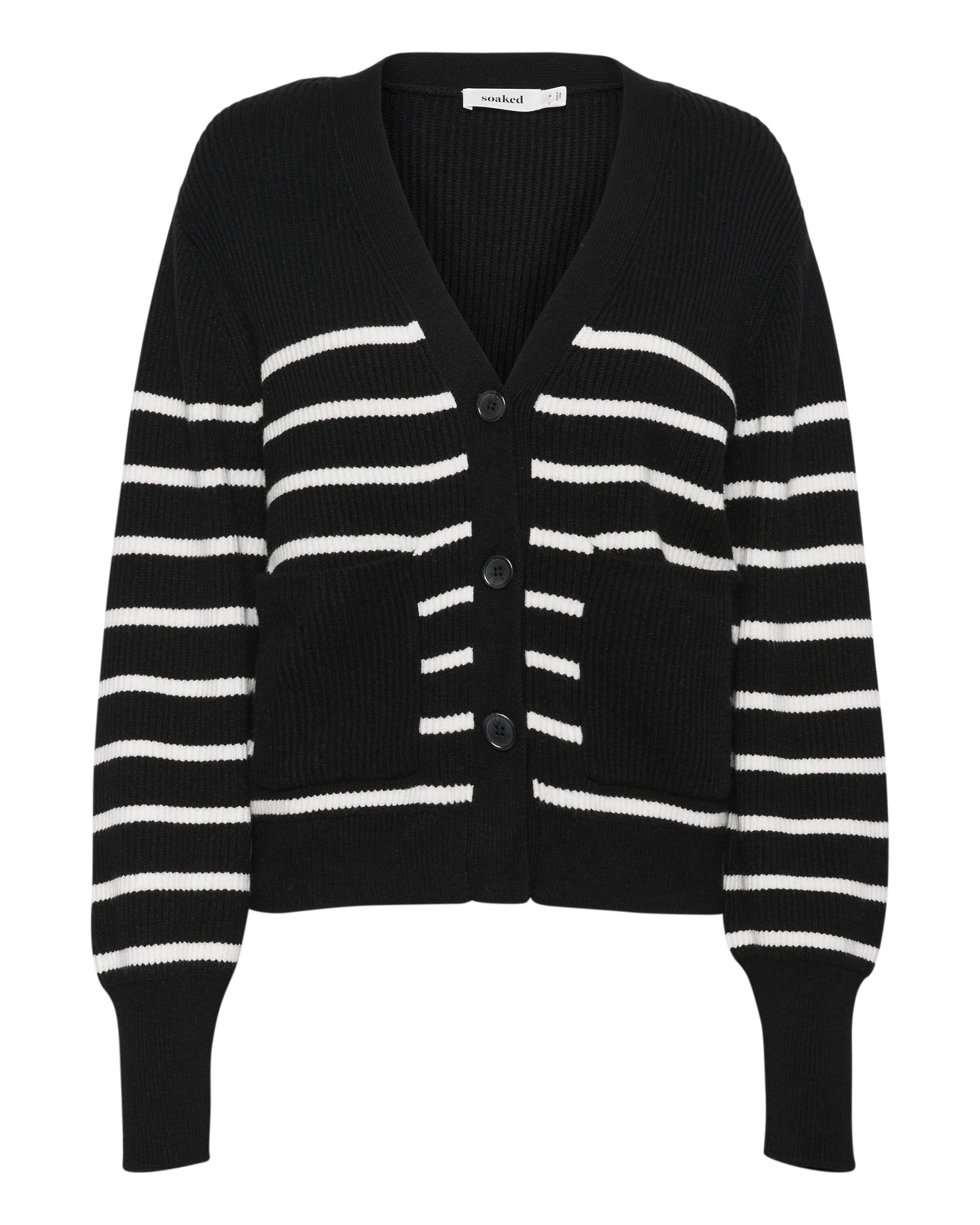 SOAKED IN LUXURY Gebreid vest in Zwart: voorkant