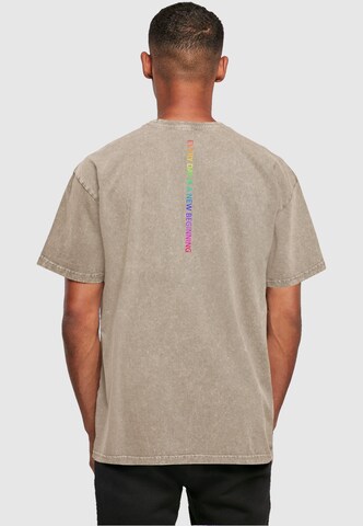 Merchcode T-Shirt 'Hope Rainbow' in Beige