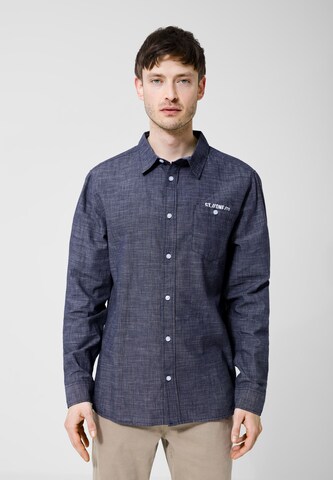 Street One MEN Regular fit Button Up Shirt in Blue: front