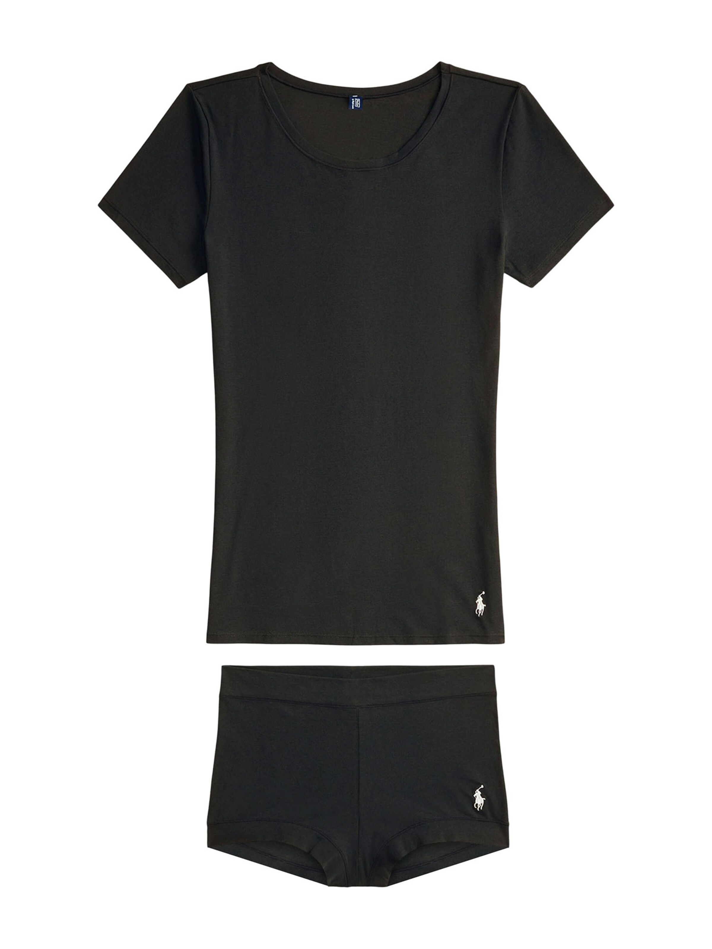 Polo Ralph Lauren Pyjama ' Club Cotton ' in Zwart: voorkant