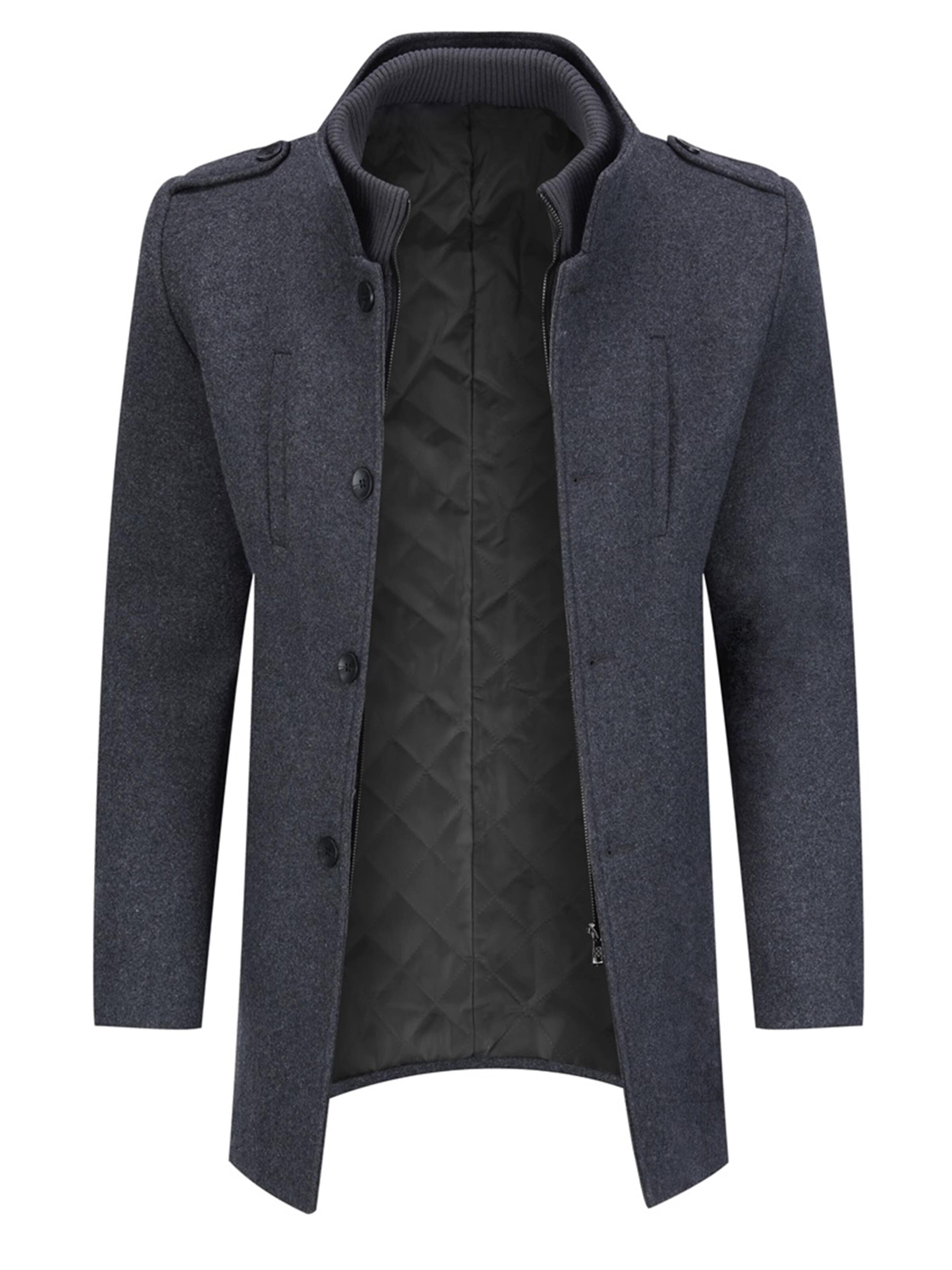 ALLTHEMEN Winter Coat 'Winterruhe' in Grey