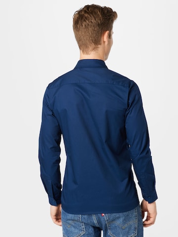 ABOUT YOU x Kevin Trapp Regular fit Button Up Shirt 'Jasper' in Blue