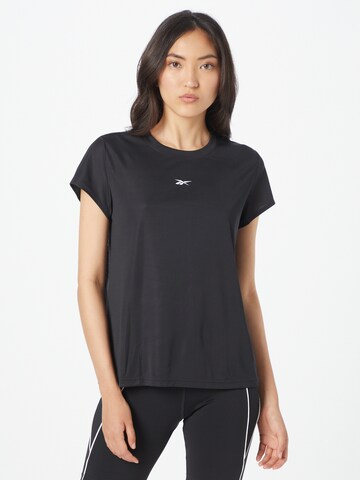 Reebok - Camiseta funcional en negro: frente