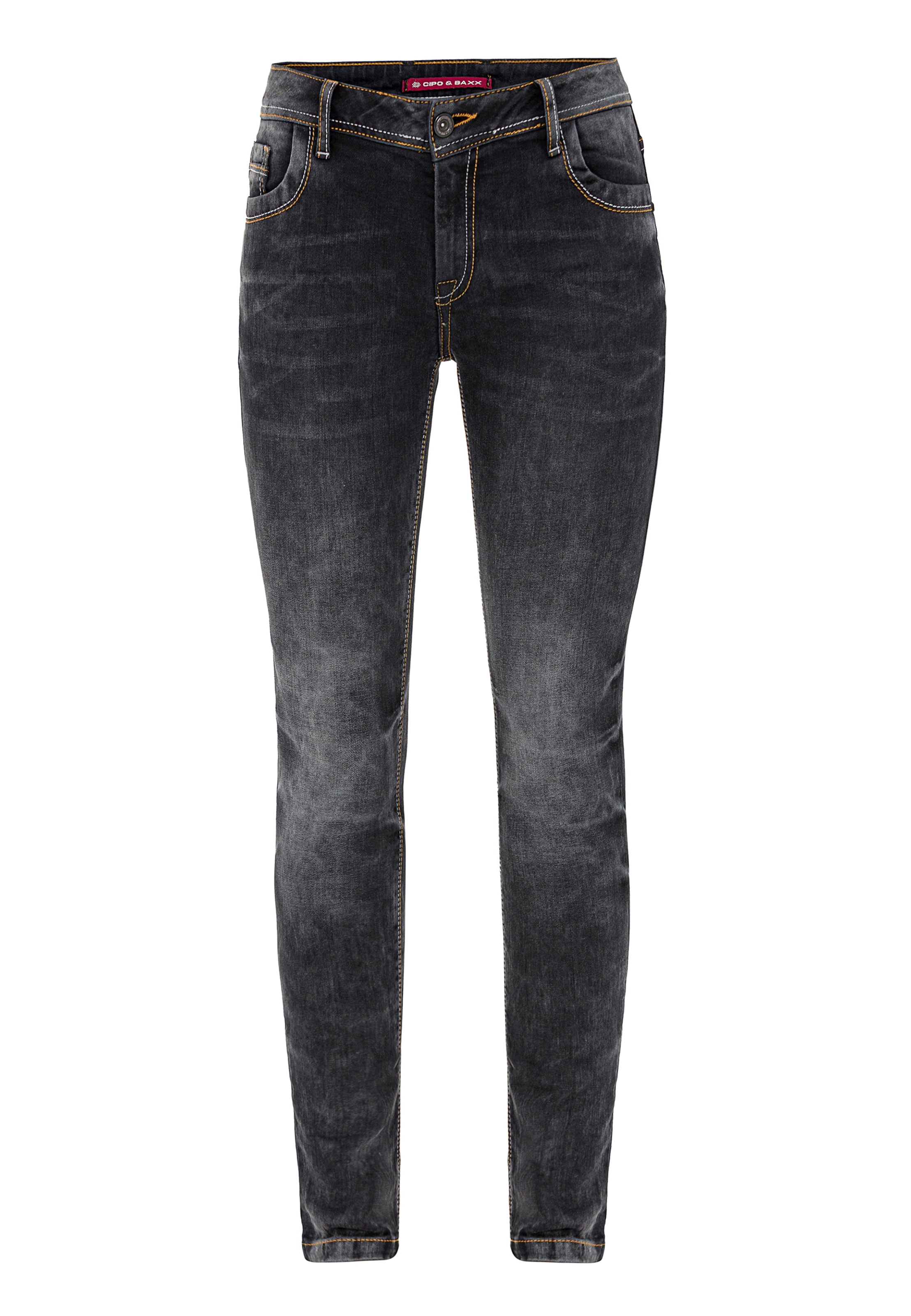 CIPO & BAXX Slimfit Jeans in Grau: Vorderseite