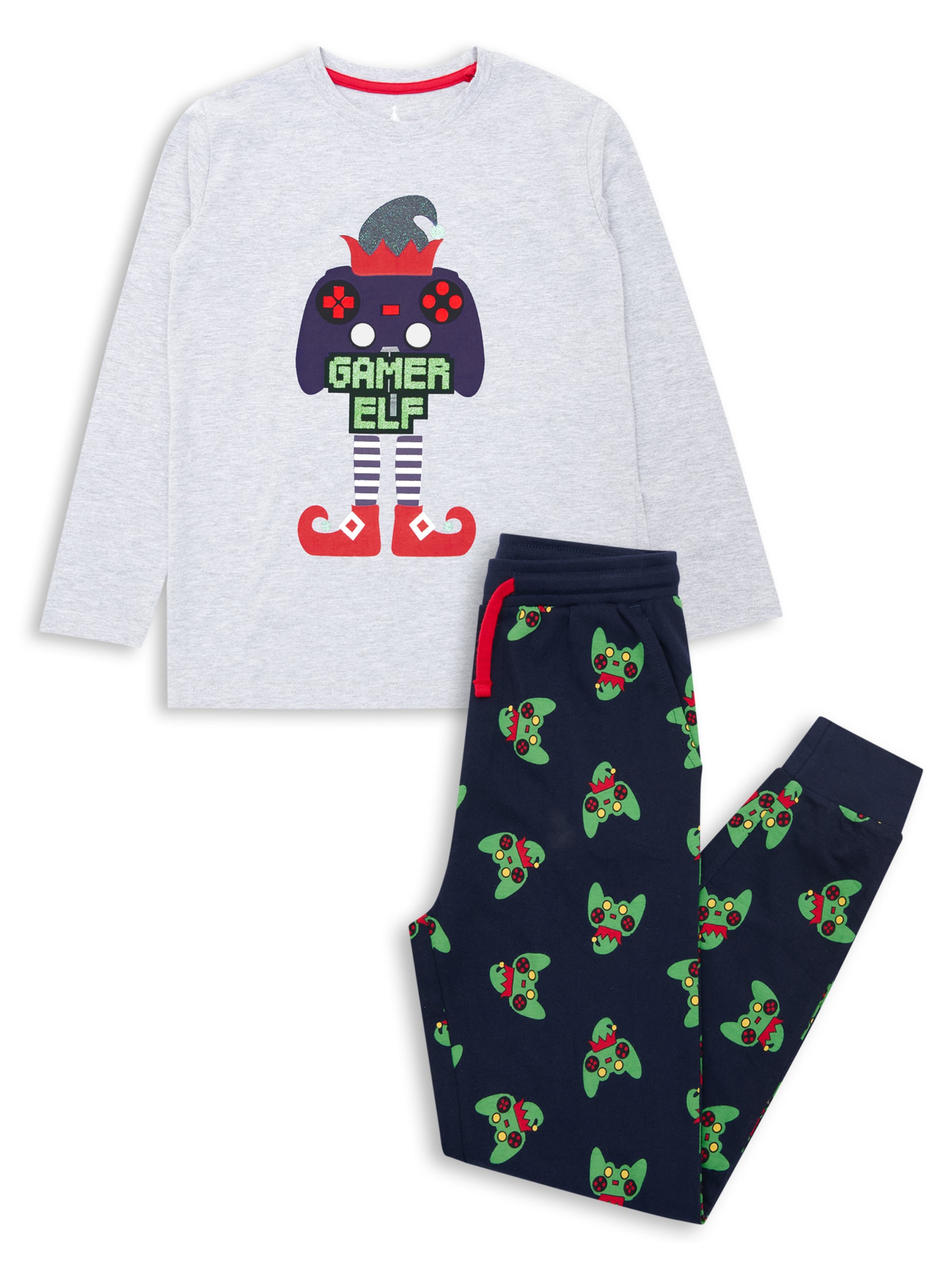 Threadboys Nachtkledij 'Gamester' in Grijs: voorkant