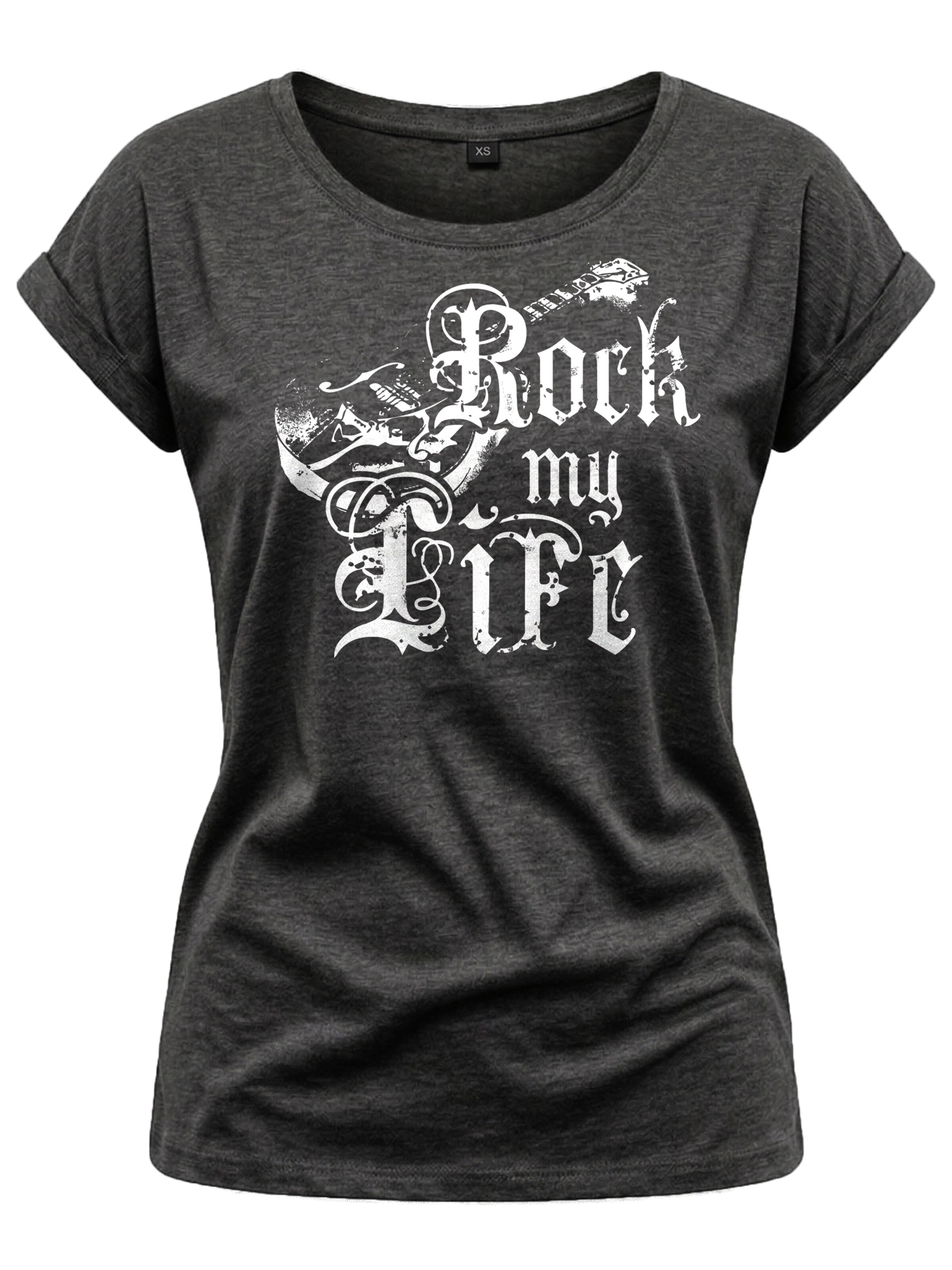 MAKAYA Shirt 'Rock My Life' in Grey