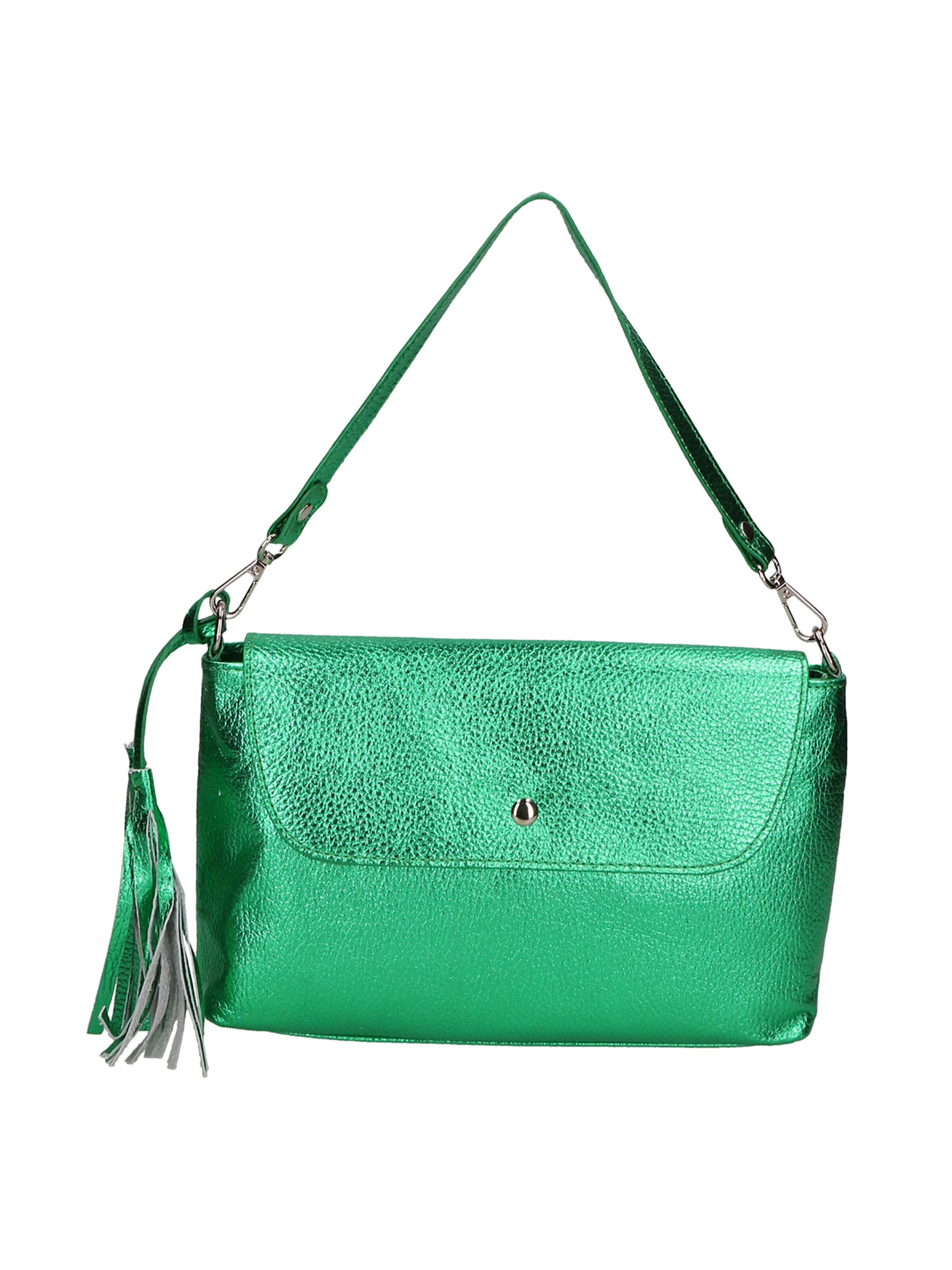 Pochette 'Pochette Donna Pelle Dollaro Laminato con Tracolla Rimovibile - Made in Italy' di Gave Lux in verde: frontale