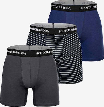 L dydžio Boxer trumpikės iš SCOTCH & SODA, spalva – tamsiai mėlyna / tamsiai pilka / juoda / balta, Prekių apžvalga