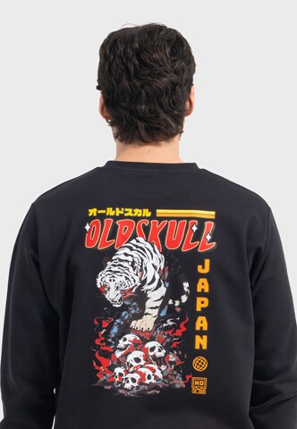 Oldskull Sweatshirt 'Xtreme Tattoo Tiger Skull' in Zwart