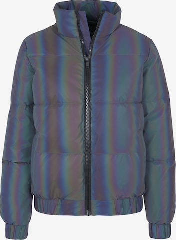 Urban Classics Prechodná bunda 'Iridescent Reflectiv Puffer Jacket ' - strieborná: predná strana