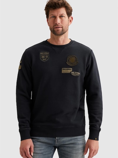 PME Legend Sweatshirt 'Sweatshirt with badges and garment-dye wash' i S i mörkblå, Produktvy