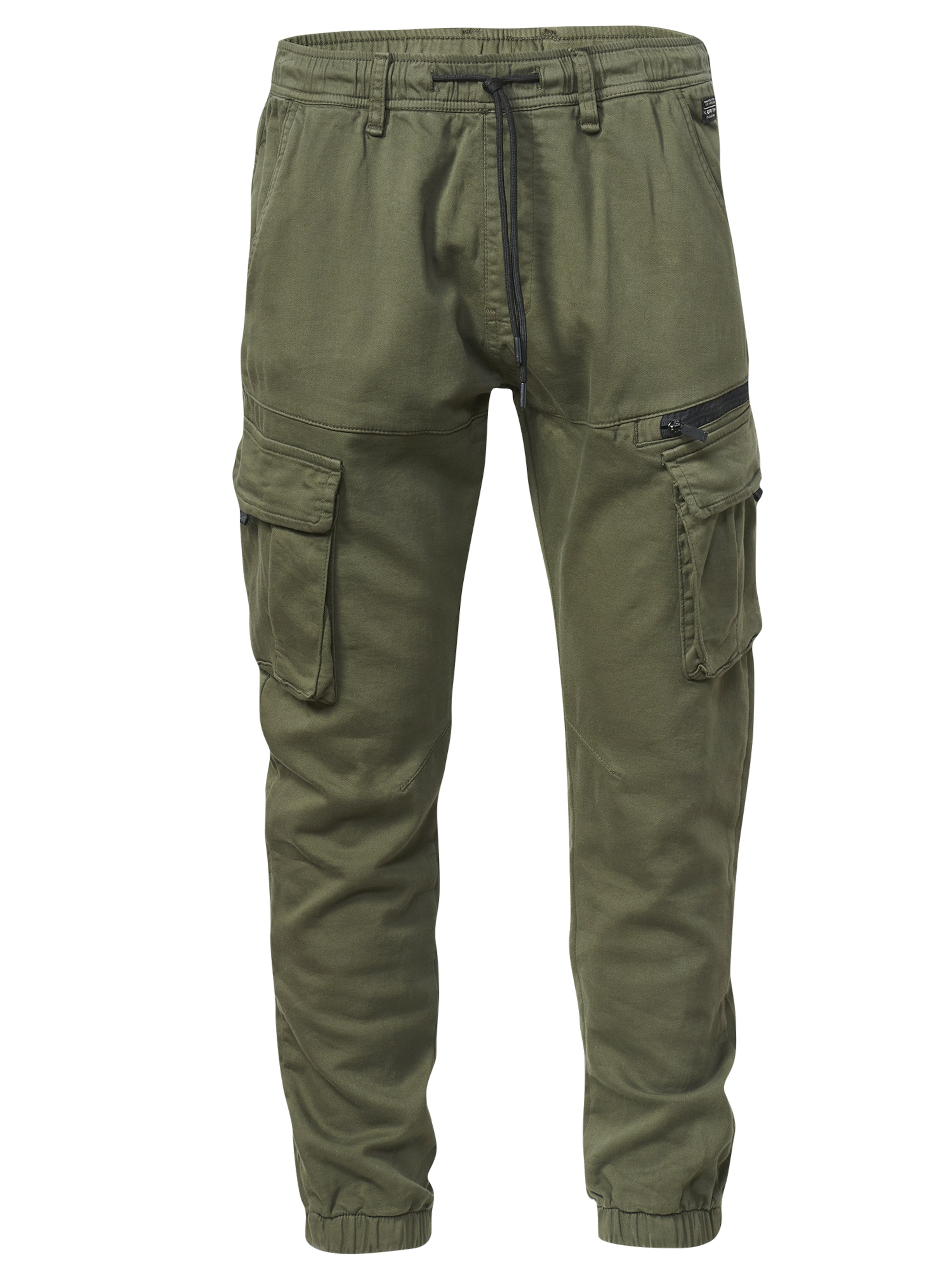 KOROSHI Tapered Cargohose in Grün: Vorderseite