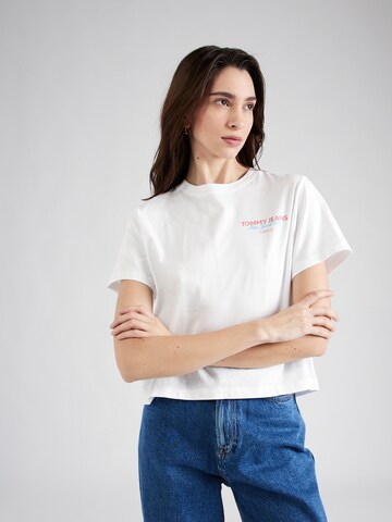 Tommy Jeans Shirt 'ESSENTIAL' in Wit: voorkant