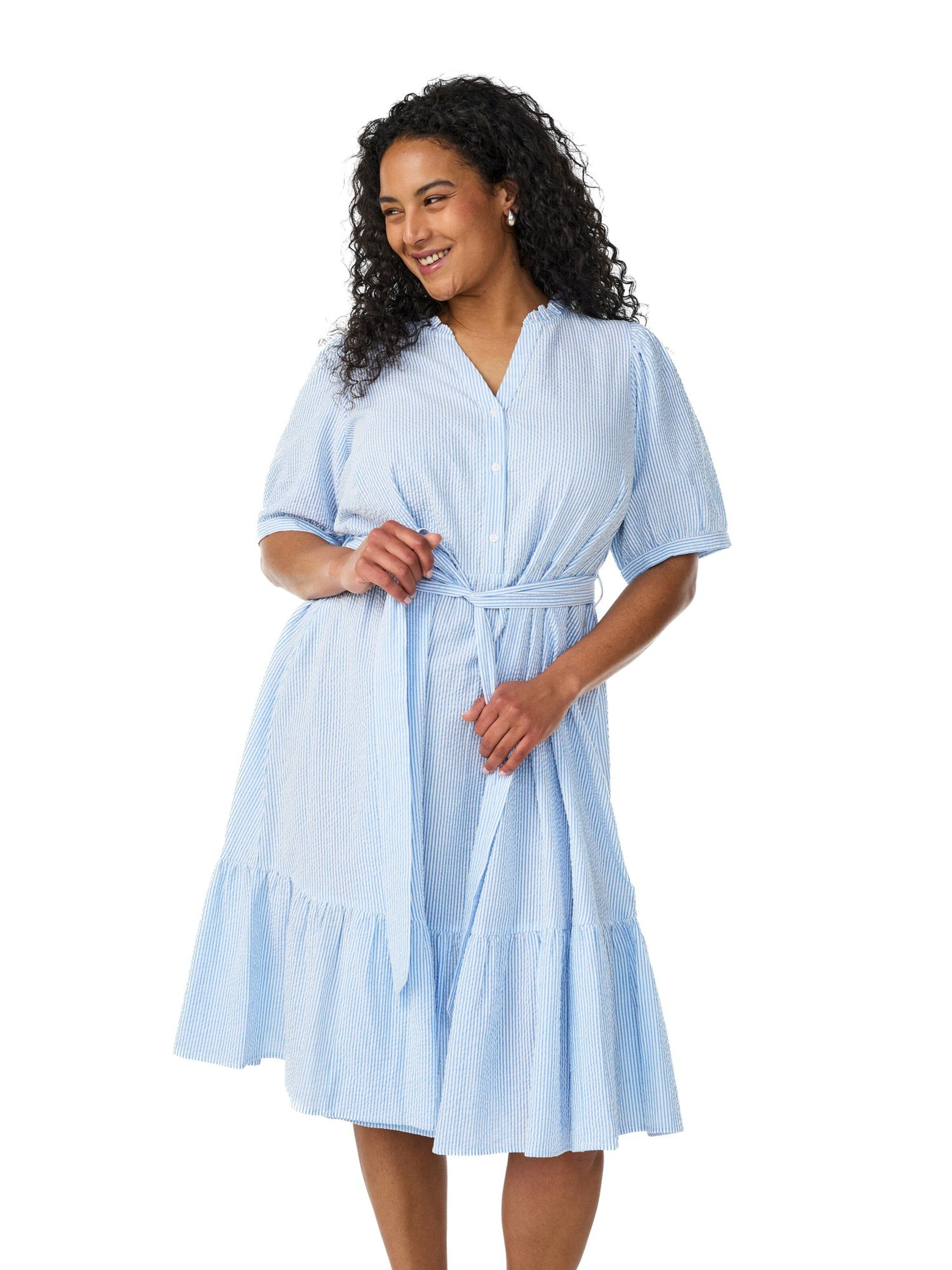 Zizzi Kleid 'Petra' in Weiß: Vorderseite