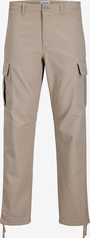 Pantalon cargo JACK & JONES en beige : devant