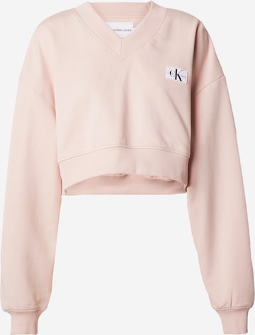 Sweat-shirt Calvin Klein Jeans en rose : devant