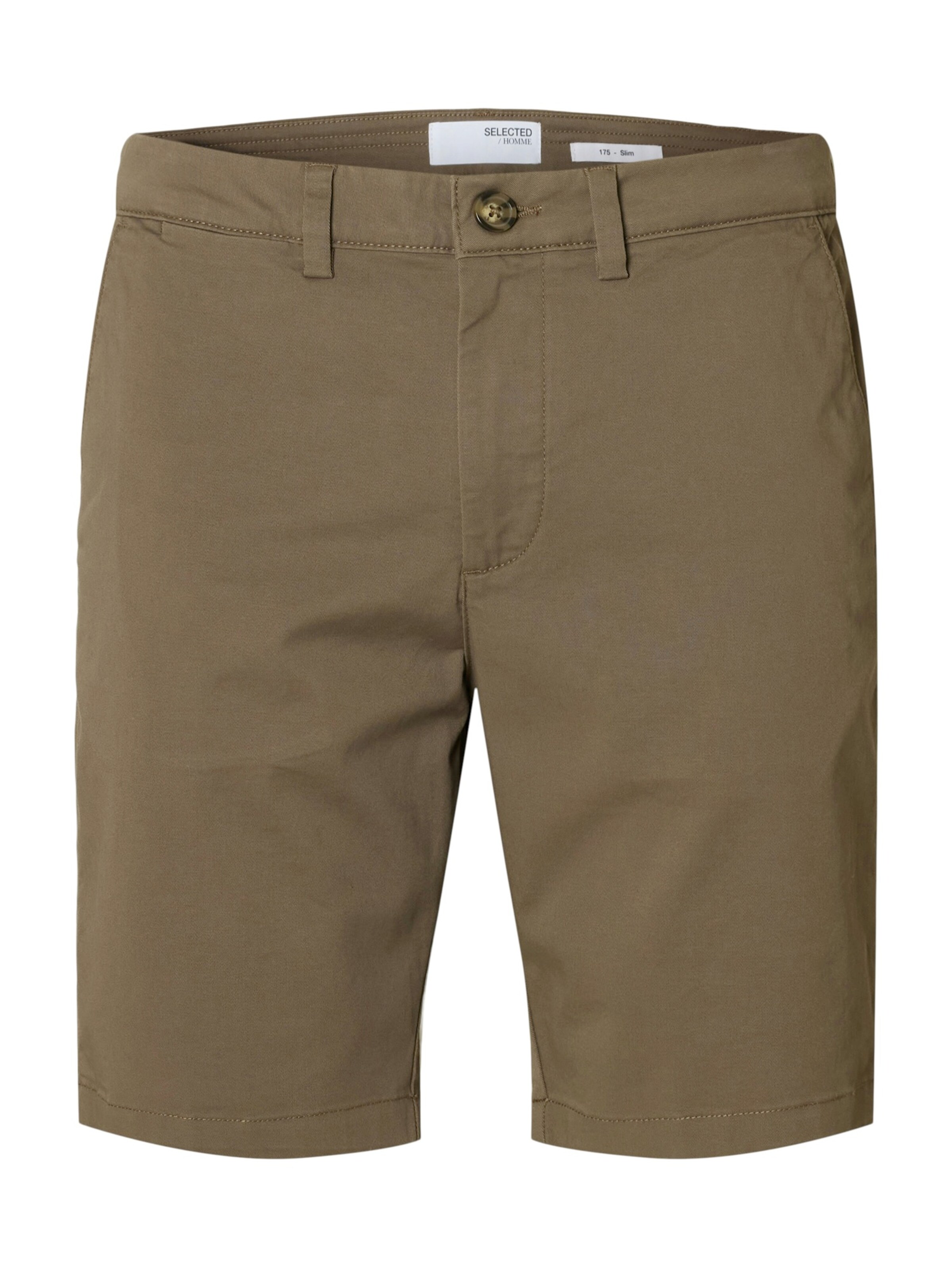 Pantalon chino 'SLHMILES' SELECTED en marron : devant