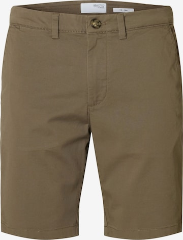 Pantalon chino 'SLHMILES' SELECTED en marron : devant