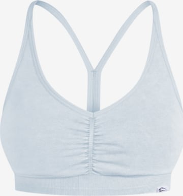 Smilodox Bustier Sport bh 'Batik Scrunch' in Blauw: voorkant