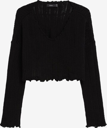 Bershka Пуловер в черно: отпред