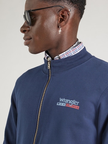 WRANGLER Sweatjacka 'FUNNEL' i blå