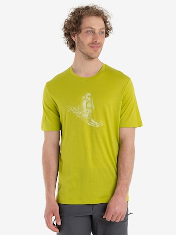 ICEBREAKER Performance Shirt 'Tech Lite II Skiing Yeti' in Green: front