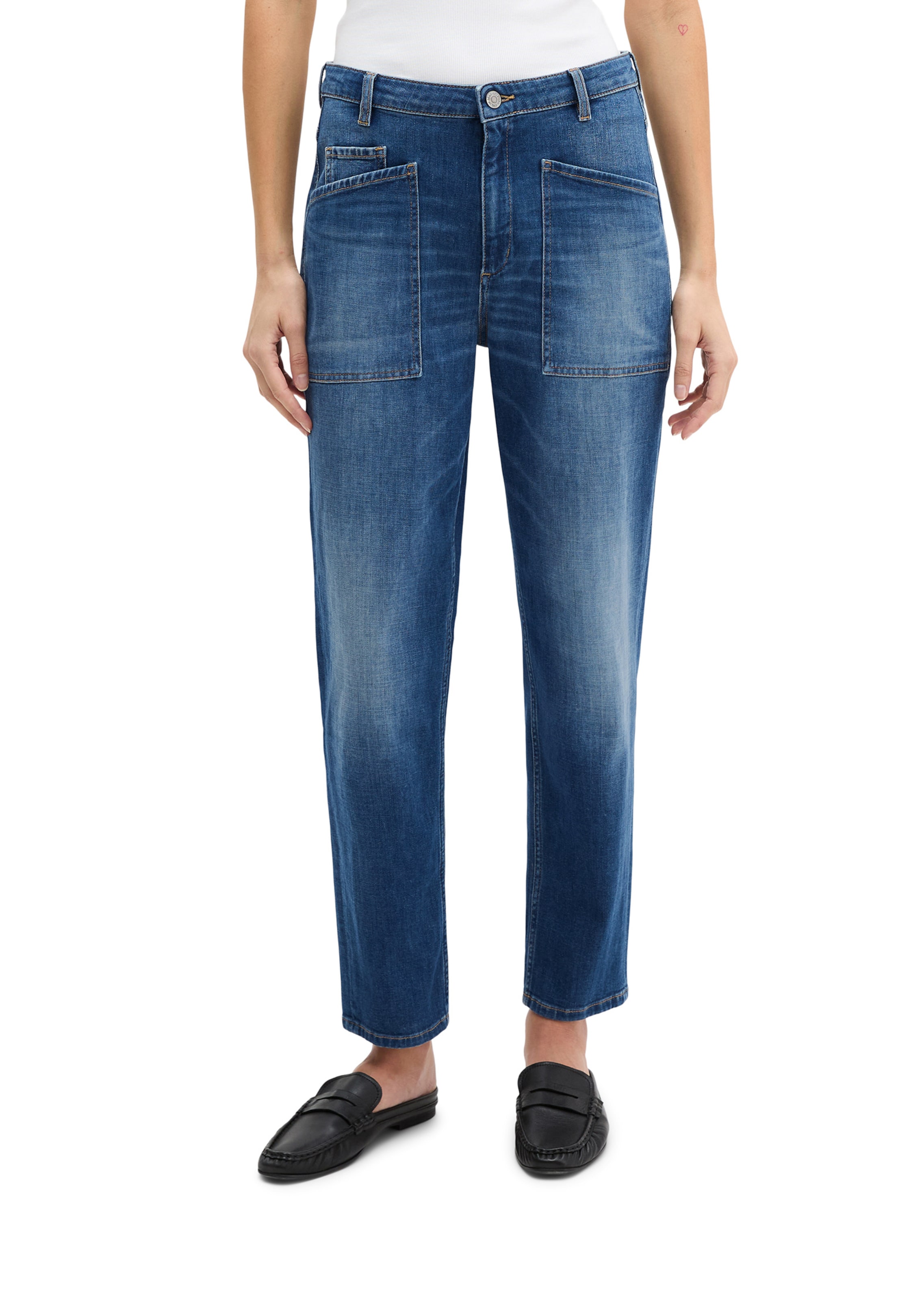 Marc O'Polo Wide Leg Jeans in Blau: Vorderseite