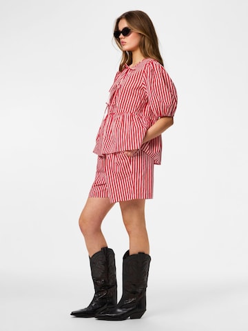 PIECES Loosefit Broek 'PCJolly' in Rood