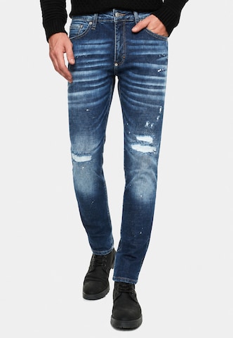 Coupe slim Jean Rusty Neal en bleu : devant