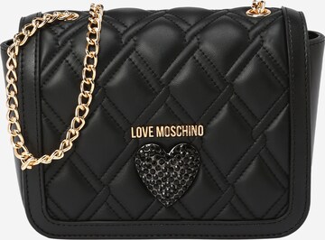 Love Moschino Чанта с презрамки 'QUEEN' в черно: отпред