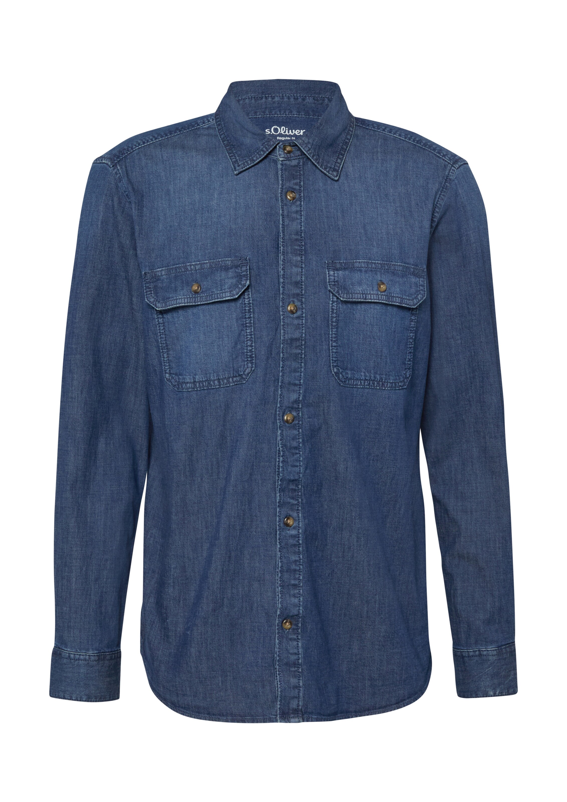 s.Oliver Overhemd in de kleur Donkerblauw, Productweergave