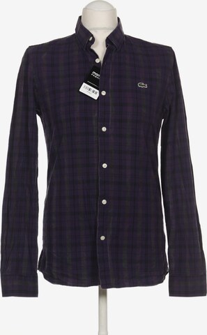 Lacoste LIVE Button Up Shirt in M in Purple: front