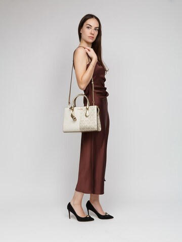 Michael Kors - Bolso de mano 'Sheila Medium Two-Tone Metallic Signature Logo Satchel' en oro: frente