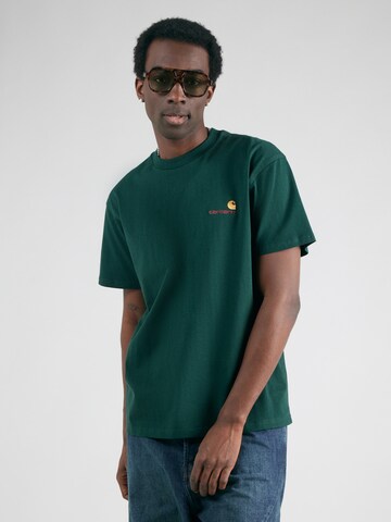 Maglietta 'American Script' di Carhartt WIP in verde: frontale