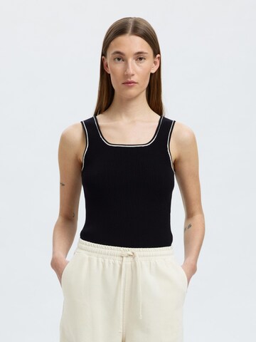 Top in maglia di SELECTED in nero: frontale